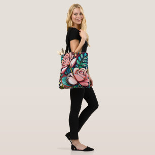 Dual Roses: A Spectacular Floral Arrangement Tote Bag