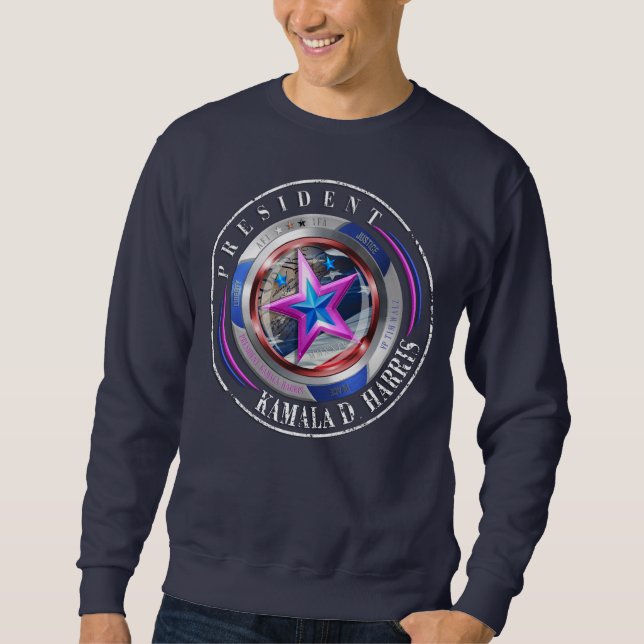 Dual Sided Harris-Walz Wing/Stamp Medallion Sweatshirt (Front)