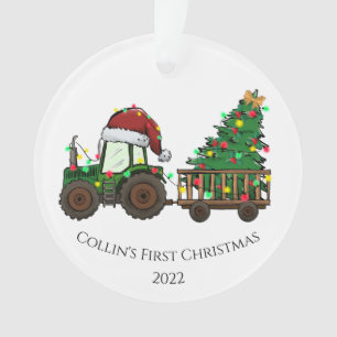 Dual Sided Photo & Baby's First Christmas Truck Ornament