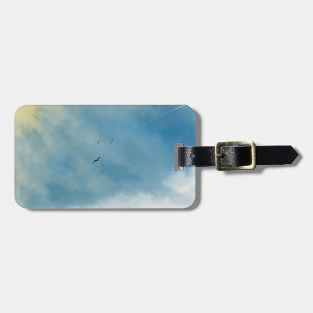 Dual-Sided Sunrise & Sunset Sky Luggage Tag (Front Horizontal)