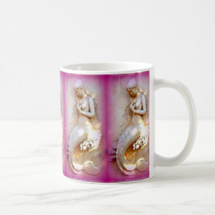 dual sitting mermaids coffee mug