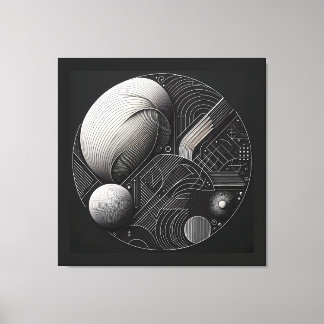Dual-Sphere Composition Canvas Print
