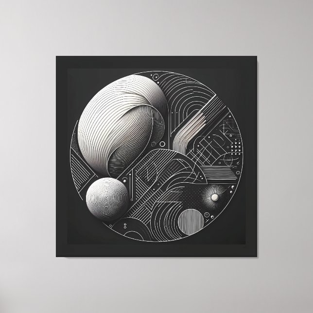 Dual-Sphere Composition Canvas Print (Front)