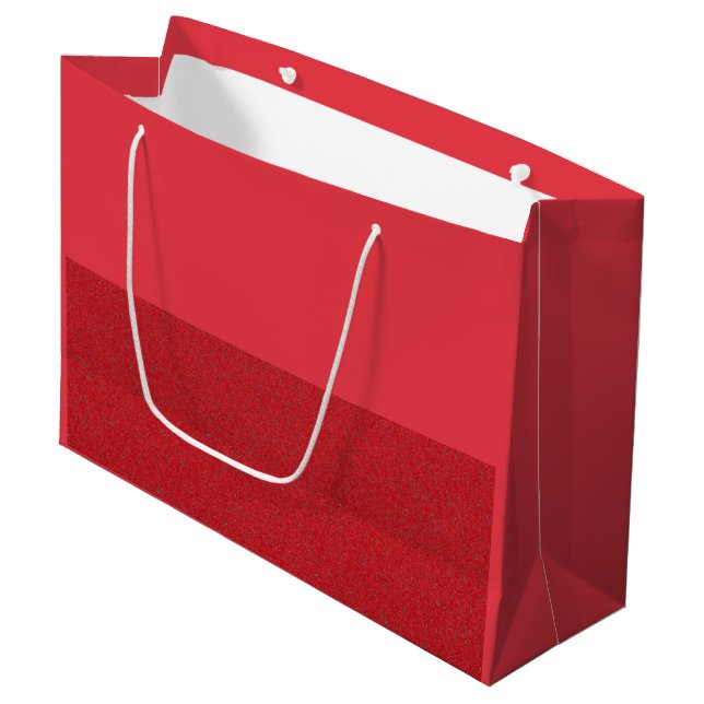 Dual-Texture Tomato Red Custom Gift Bag (Front Angled)