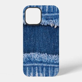 Dual-Tone Bleached Denim Fabric Frame iPhone 12 Case