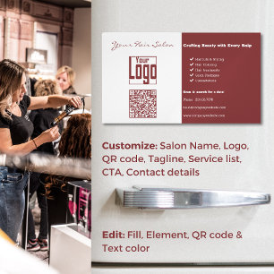Dual-Tone Elegance: Professional Hair Salon Magnetic Business Card