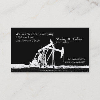 Dual White Oil Pumping Unit Silhouette Business Card