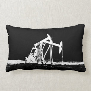 Dual White Oil Pumping Unit Silhouette Lumbar Cushion