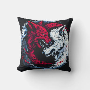 Dual Wild Lunar Wolf Cushion