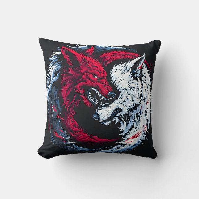 Dual Wild Lunar Wolf Cushion (Front)