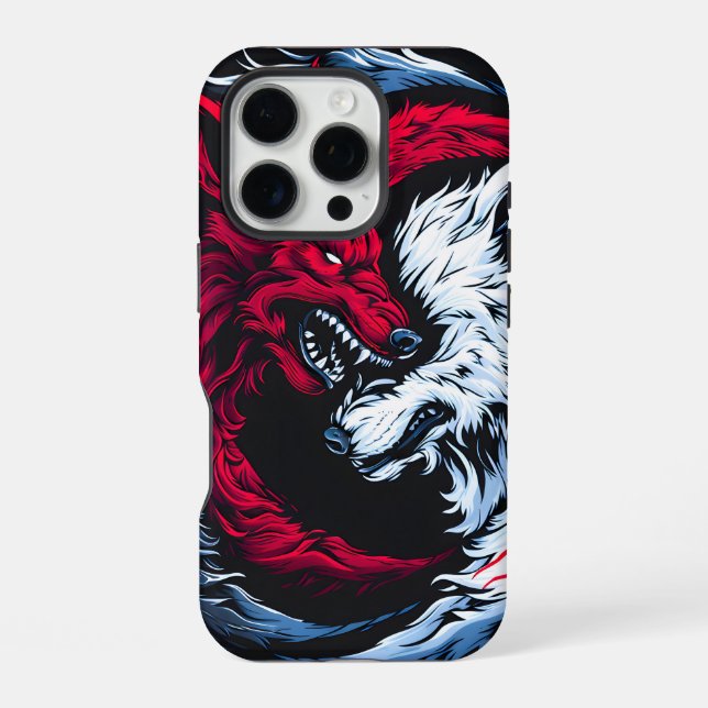 Dual Wild Lunar Wolf iPhone Case (Back)