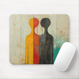 Duality – Abstract Human Figures in Contrast Mouse Mat