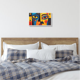 Duality in Bloom: A Symphony of Sight and Symbol Canvas Print
