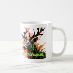 Duality of Nature Cyberpunk Metallic Deer Coffee Mug