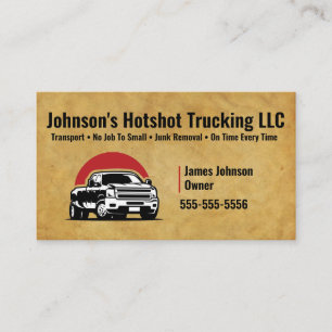 Dually Hot Shot Trucking Business Card