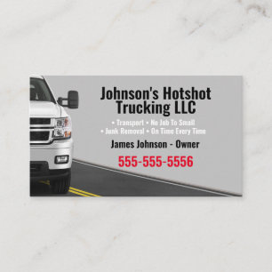 Dually Hot Shot Trucking Business Card