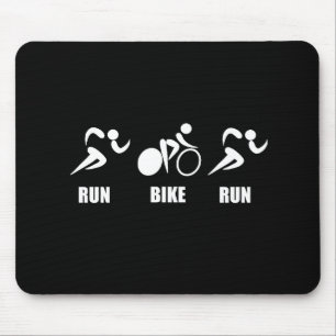 Duathlon Run Bike Run Mouse Mat
