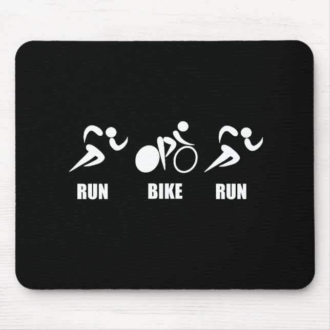 Duathlon Run Bike Run Mouse Mat (Front)
