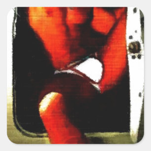 Dub Dub Dub Hunk Square Sticker