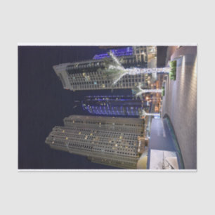 Dubai architecture at night tissue paper