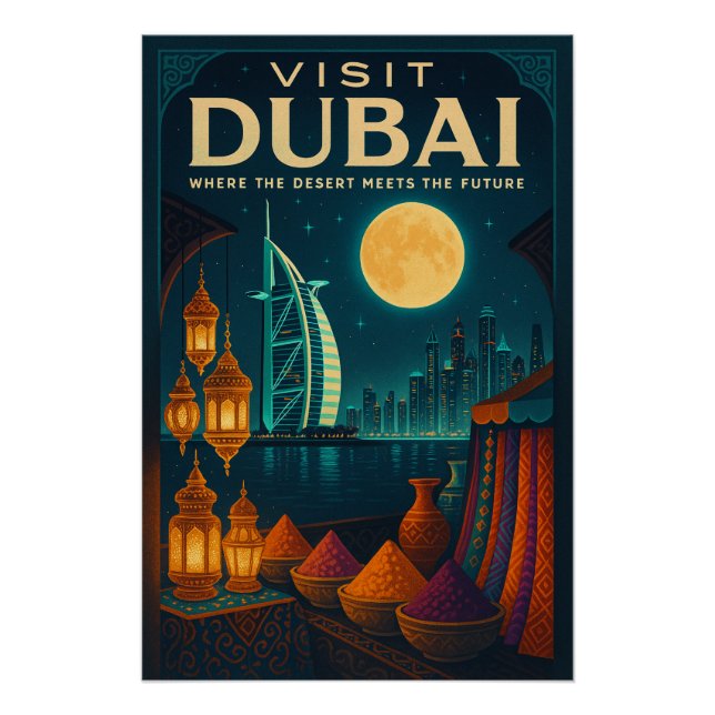 Dubai at night poster (Front)