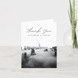 Dubai Black & White Blank Thank You Card
