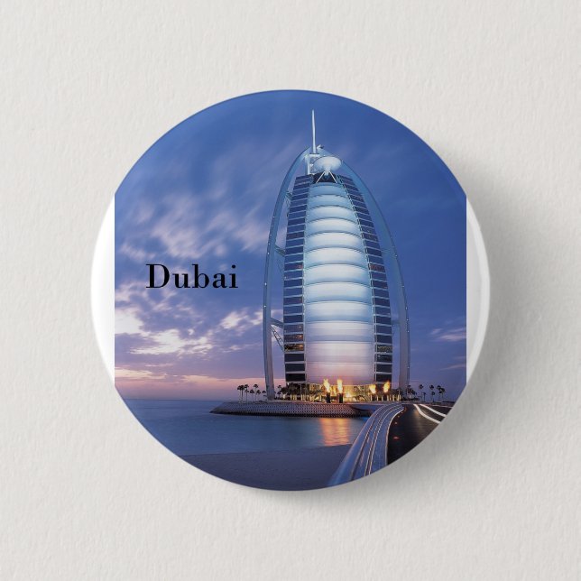 Dubai Burj Al Arab Hotel (by St.K) 6 Cm Round Badge (Front)
