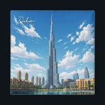 Dubai Burj Al Arab UAE Travel Magnet<br><div class="desc">The Burj Khalifa, a gleaming needle piercing the Dubai skyline, stands as a testament to human ambition and architectural ingenuity. Soaring to a dizzying height of over 828 metres (2, 717 feet), it holds the record for the world's tallest building. Completed in 2010, this skyscraper is not just a structure,...</div>