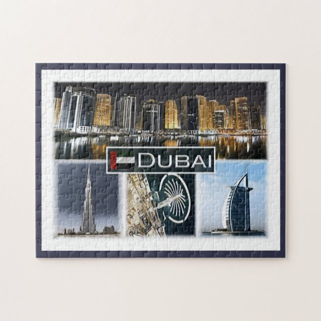 Dubai - Burj Khalifa - marina tower - Jigsaw Puzzle (Horizontal)