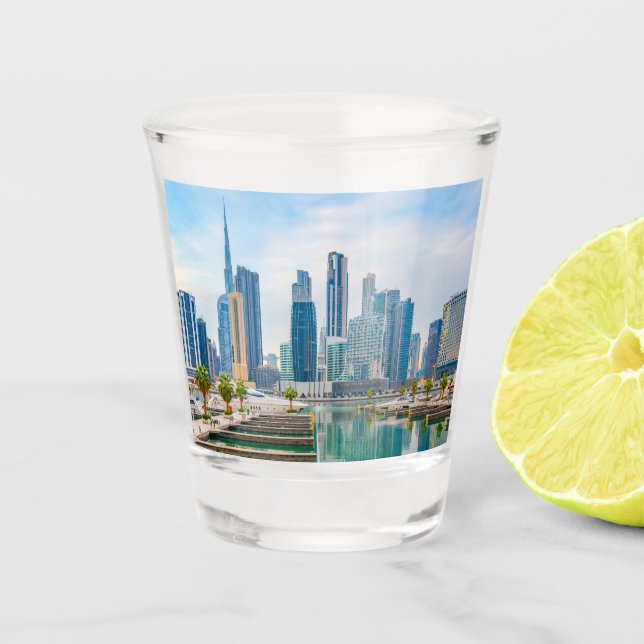 Dubai Business Bay United Arab Emirates Burj Khali Shot Glass (Front)
