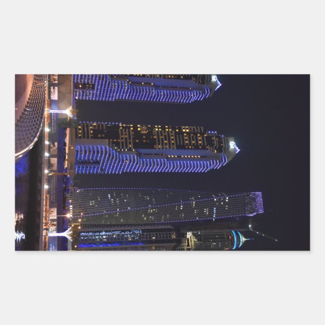 Dubai Cayan Tower at night Rectangular Sticker (Front)