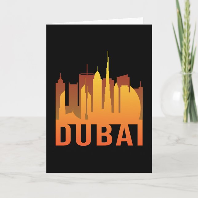Dubai City Cityscape Skyline Funny Gift Idea Card (Front)