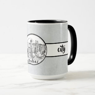 Dubai City Elegant linen Ringer 15oz Mug