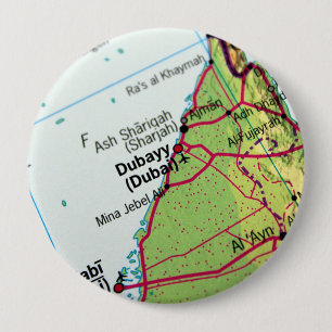 Dubai City Map 10 Cm Round Badge