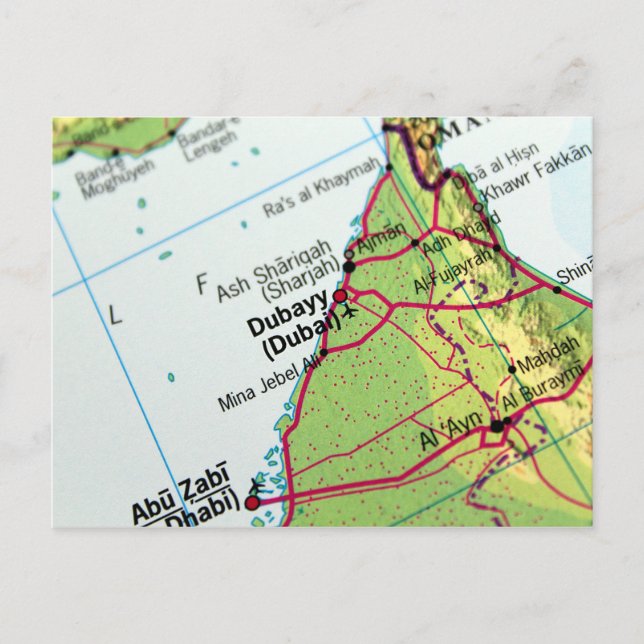 Dubai City Map Postcard (Front)