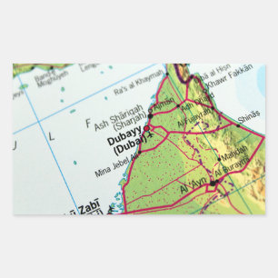 Dubai City Map Rectangular Sticker