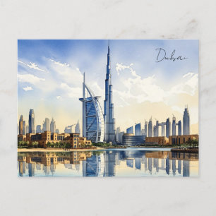 Dubai Cityscape UAE travel Postcard