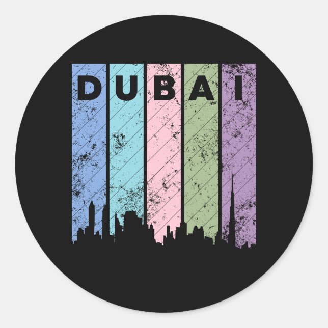 Dubai Classic Round Sticker (Front)