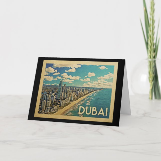 Dubai Coast Vintage Travel Card (Front)