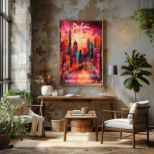Dubai Contemporary Art in Vibrant Colors Poster