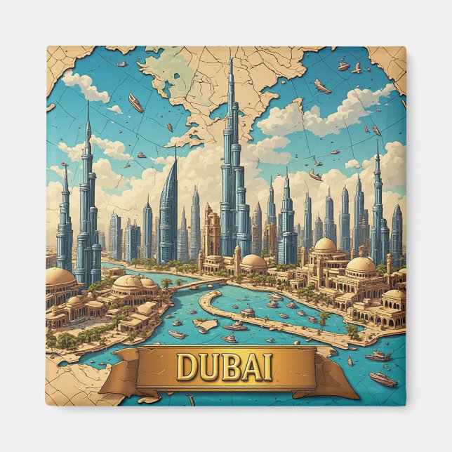 🧲 Dubai Desert Adventure Travel Memory ✈️ Magnet (Front)