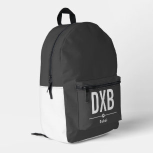 Dubai DXB Airport Code - Aviation Printed Backpack