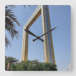 Dubai Frame building which located in Zabeel Park Square Wall Clock