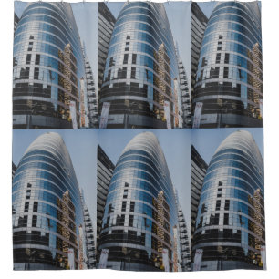 Dubai glass skyscraper shower curtain