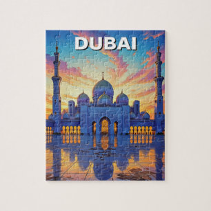 Dubai Grand Mosque UAE Sunset Jigsaw Puzzle