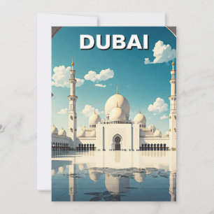 Dubai Grand Mosque UAE Travel Holiday Card