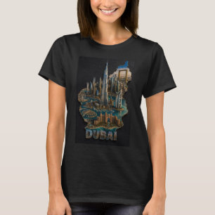 Dubai Iconic Skyline 3D Art T-Shirt