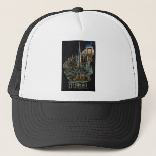 Dubai Iconic Skyline 3D Art Trucker Hat