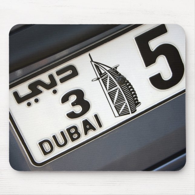 Dubai License Plate Mouse Mat (Front)
