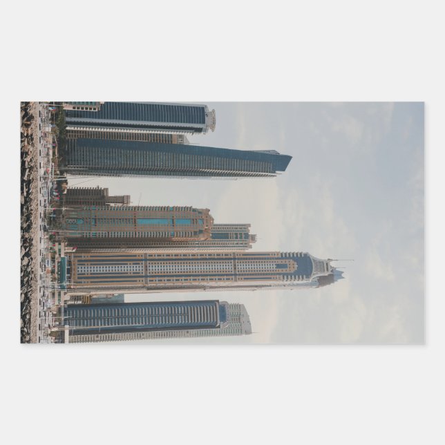 Dubai Marina architecture Rectangular Sticker (Front)